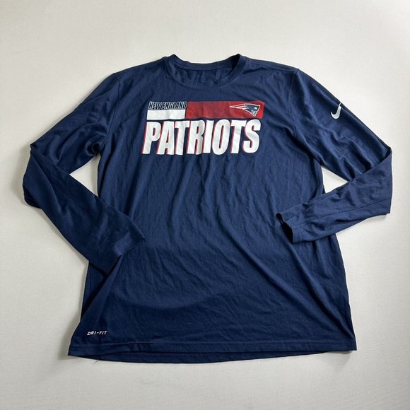 Nike New England Patriots On Field Dri Fit‎ T Shirt Men's Size Large Long Sleeve - Picture 1 of 9